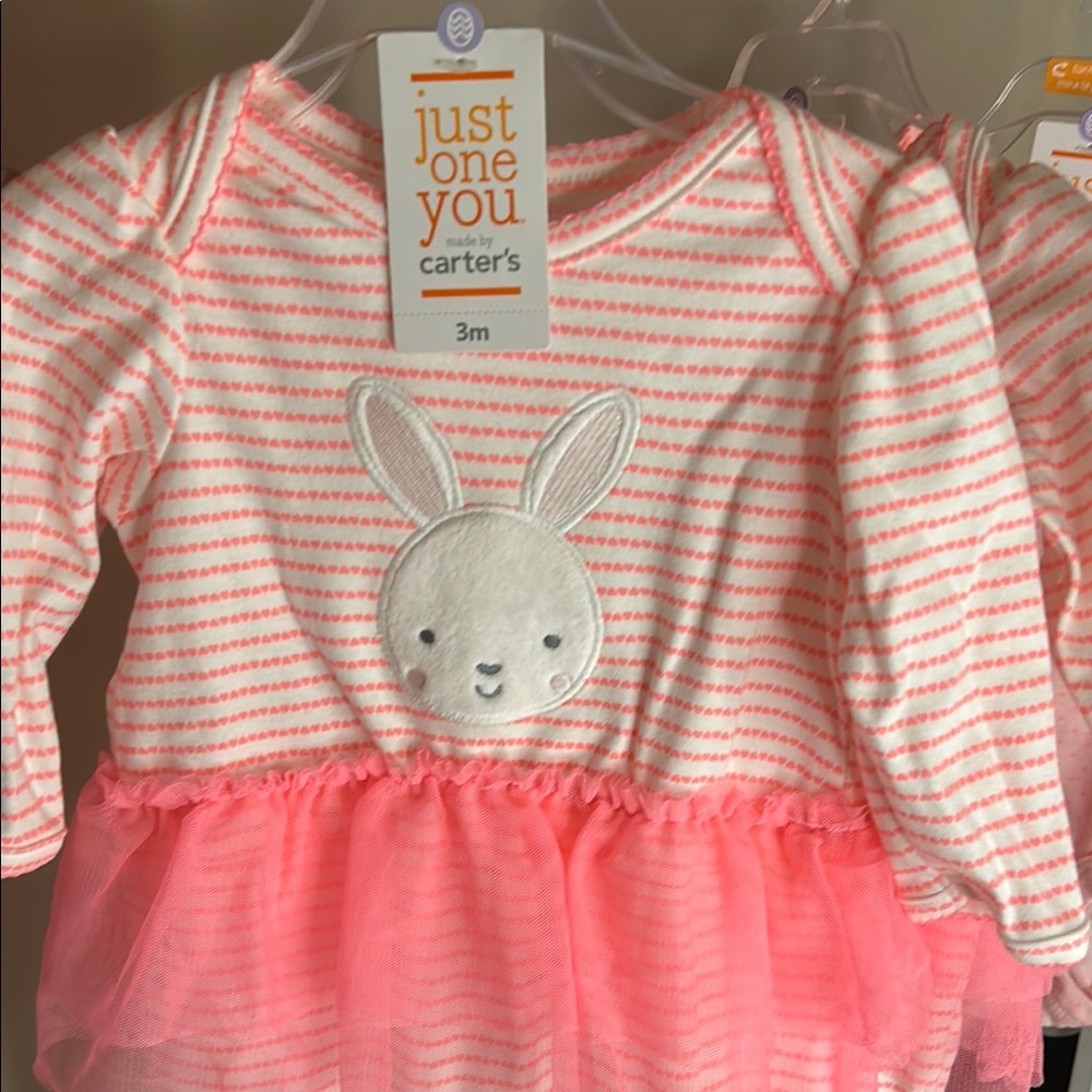 Carter's Pink Striped Bunny Dress